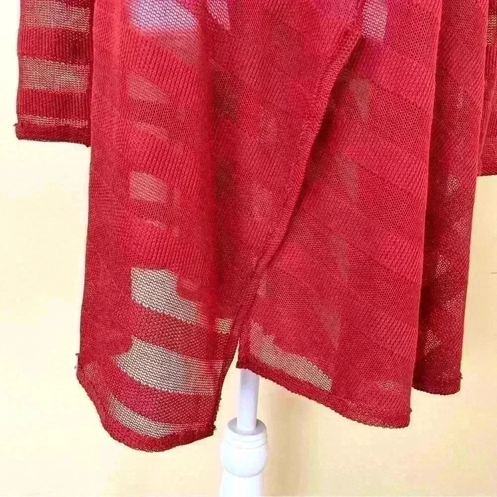 We The Free Orange Stripe V-Neck Boho Long Sleeve Sheer Wrap Style Dress Size S - Picture 5 of 14